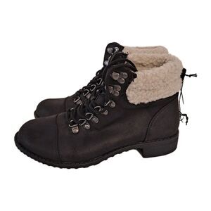 Cliffs by White Mountain Deryn Women's Boots Size 7 Black Faux Shearling Cuff